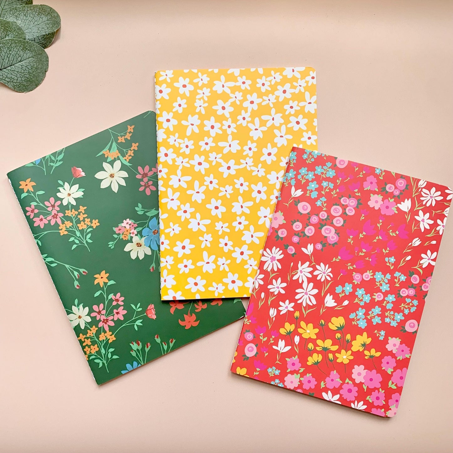 Gift Box - Ceramic Vase, Dried Flower Bouquet & Golden Candle Holder, Floral Notebook, Thoughtful Gift for Her, Birthday or New Job Gift Set